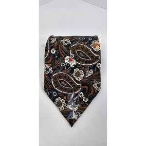 Looney Tunes Mania Silk Tie Taz Bugs Paisley 100% Silk USA VTG Warner Bros 90s